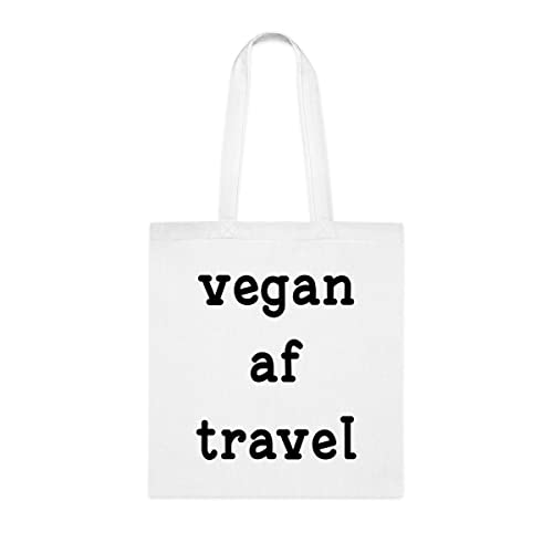 Bolsa de viagem Vegan Af, presente divertido, bolsa de ombro, bolsas reutilizáveis, cesta de Natal de aniversário, ideia de presente, Branco