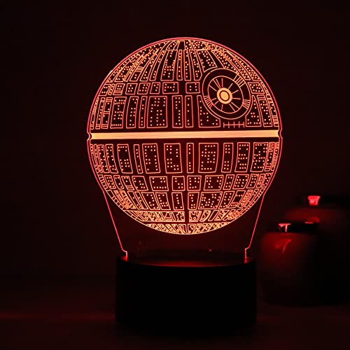 Luminária LED 3D star wars, Darth Vader, stormtrooper (Estrela da Morte)