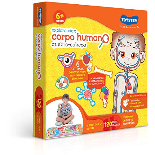 Explorando o Corpo Humano - Quebra-Cabeça Grandão - 120 peças - Toyster Brinquedos